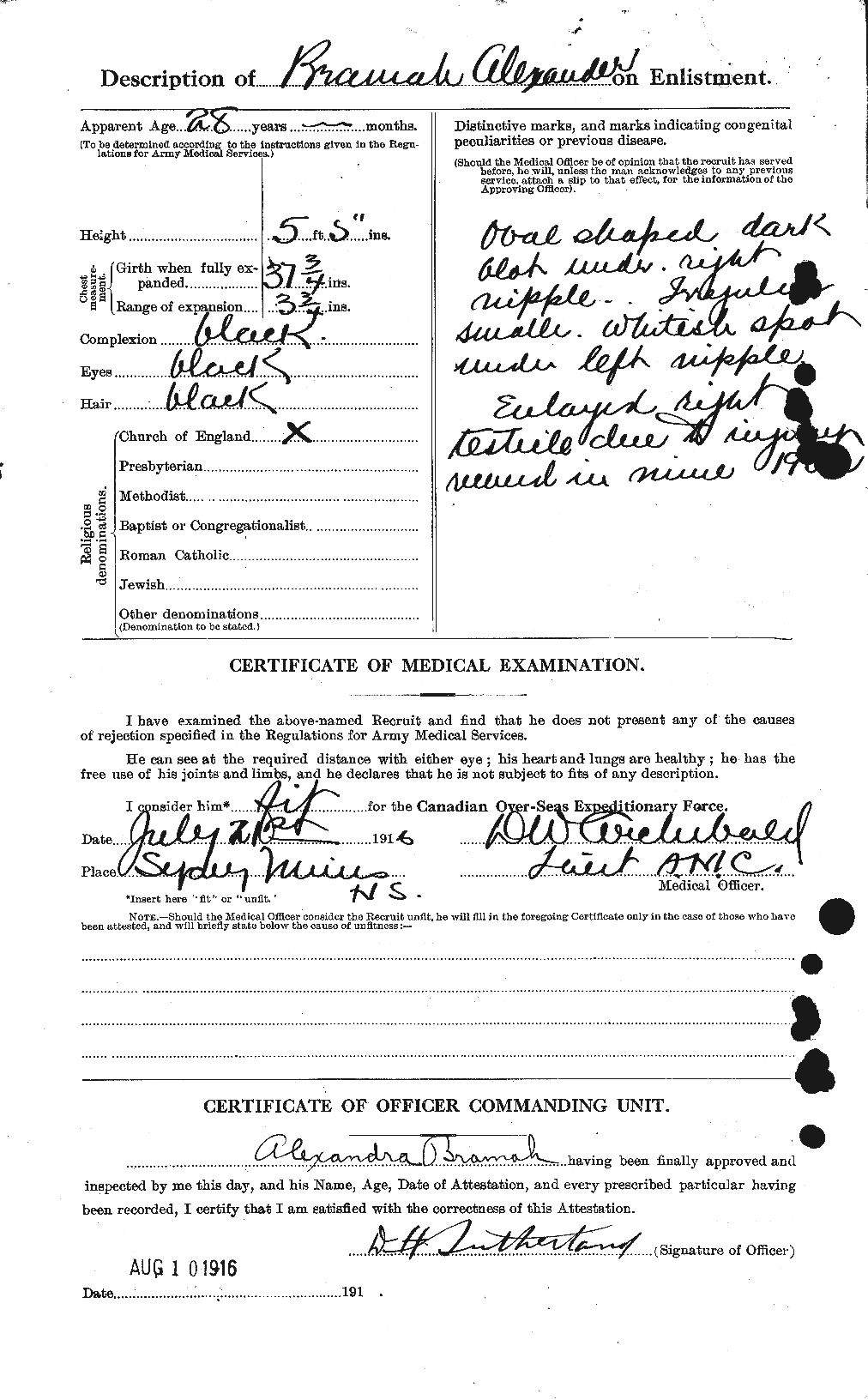 Dossiers du Personnel de la Première Guerre mondiale - CEC 259567b