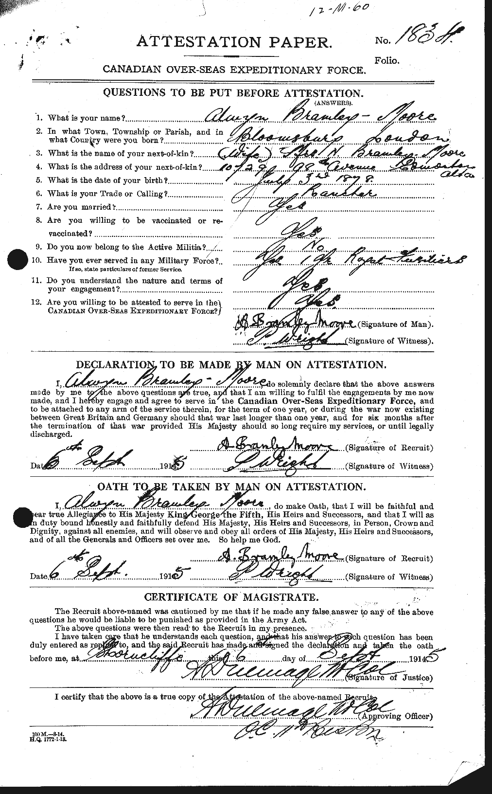 Personnel Records of the First World War - CEF 259616a