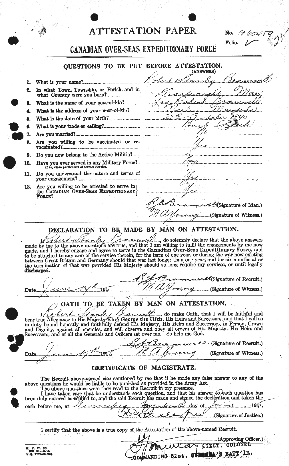 Personnel Records of the First World War - CEF 259640a