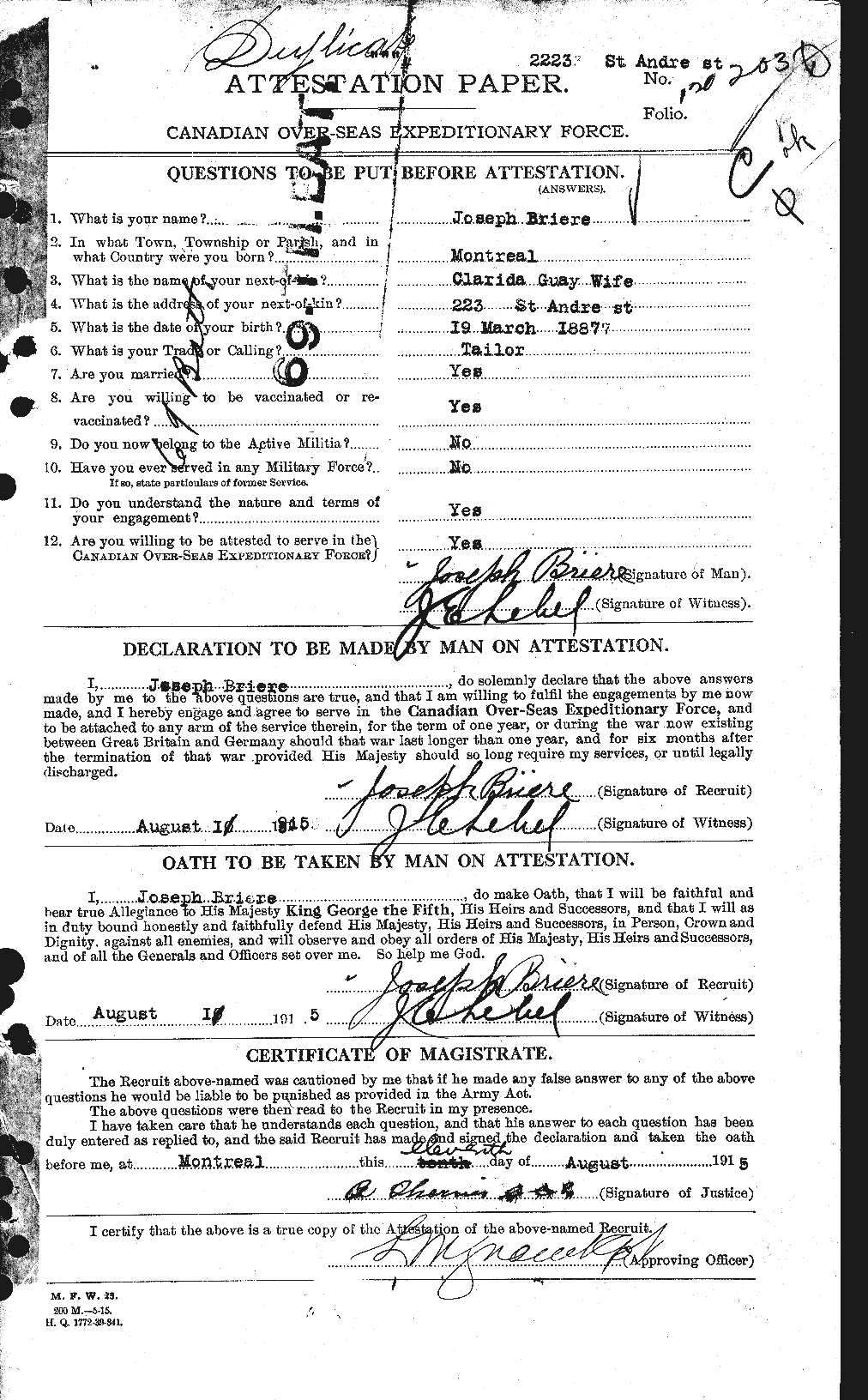 Personnel Records of the First World War - CEF 259979a