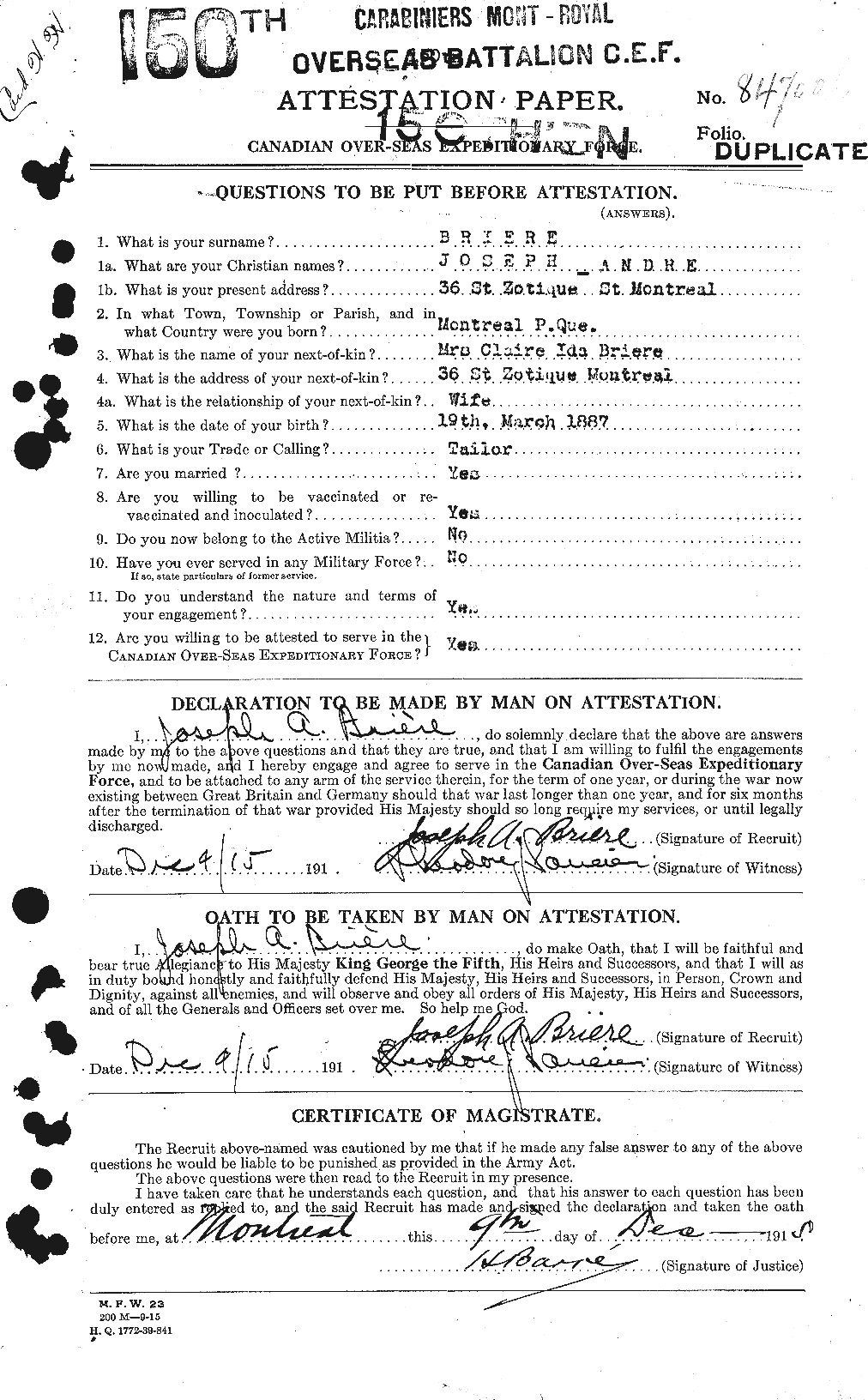 Personnel Records of the First World War - CEF 259980a