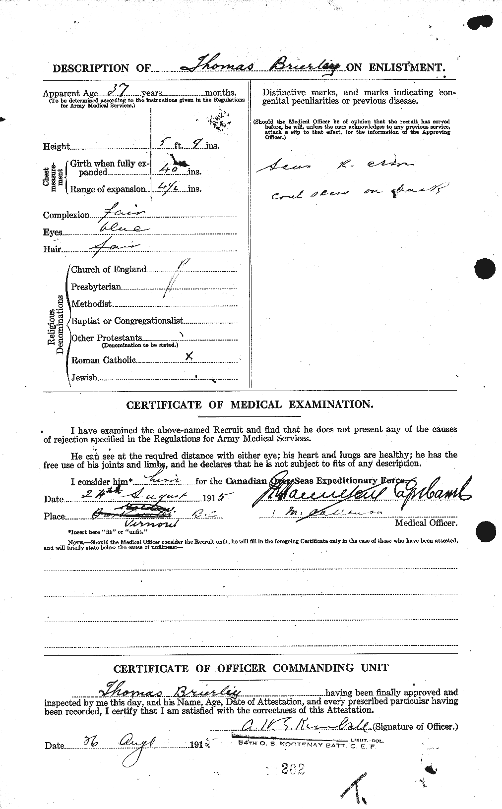 Personnel Records of the First World War - CEF 260018b