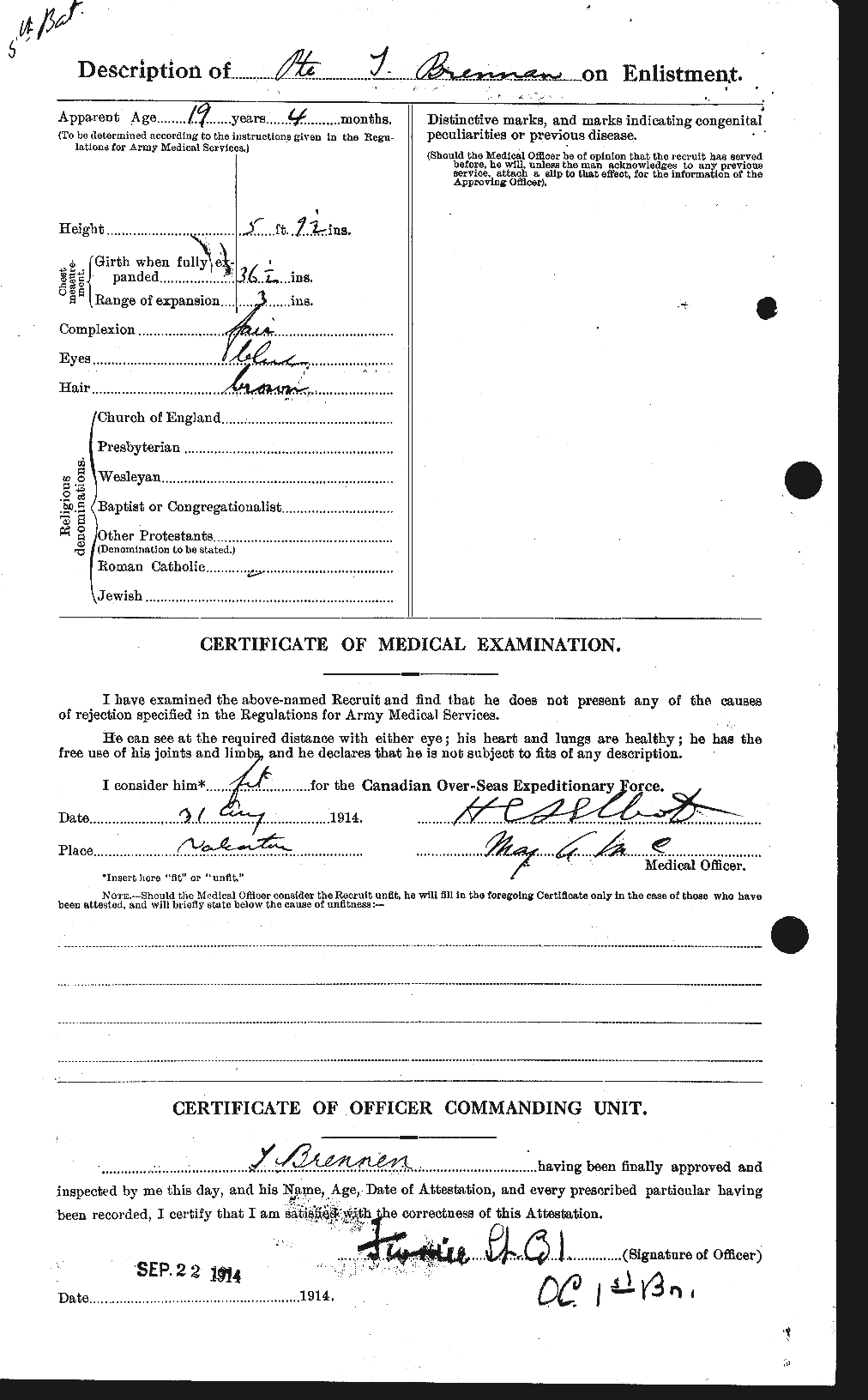 Personnel Records of the First World War - CEF 260172b