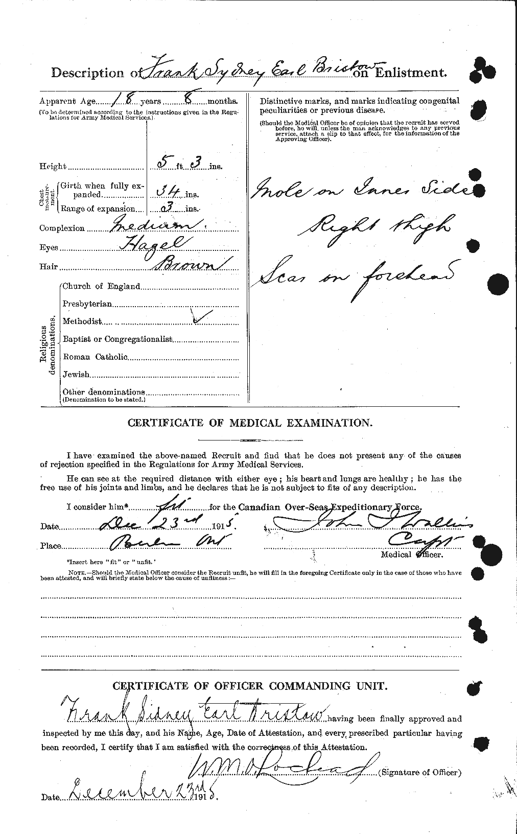 Dossiers du Personnel de la Première Guerre mondiale - CEC 260353b