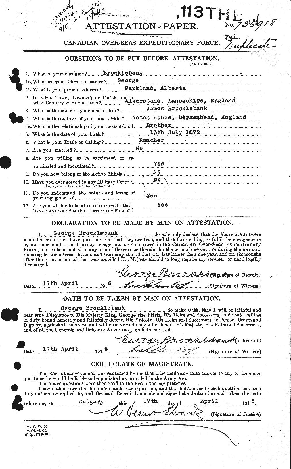 Personnel Records of the First World War - CEF 260928a
