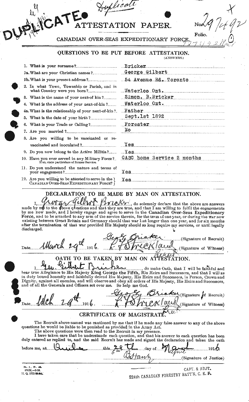 Personnel Records of the First World War - CEF 261191a