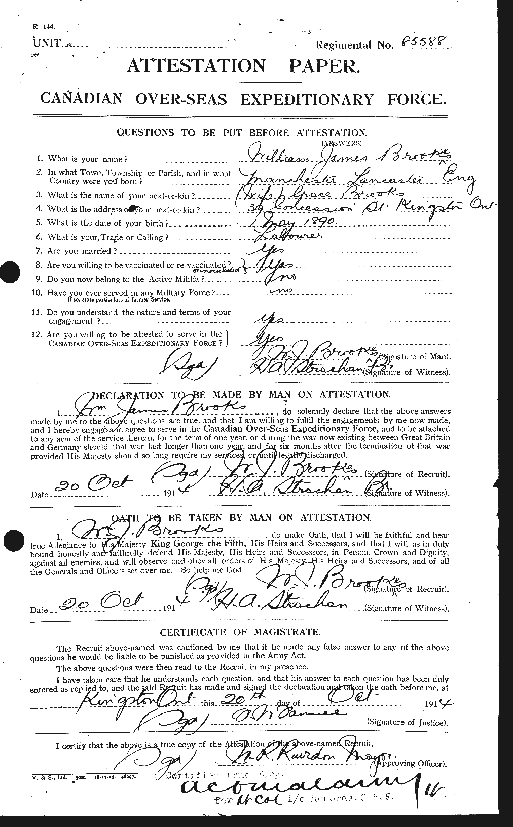 Personnel Records of the First World War - CEF 261418a