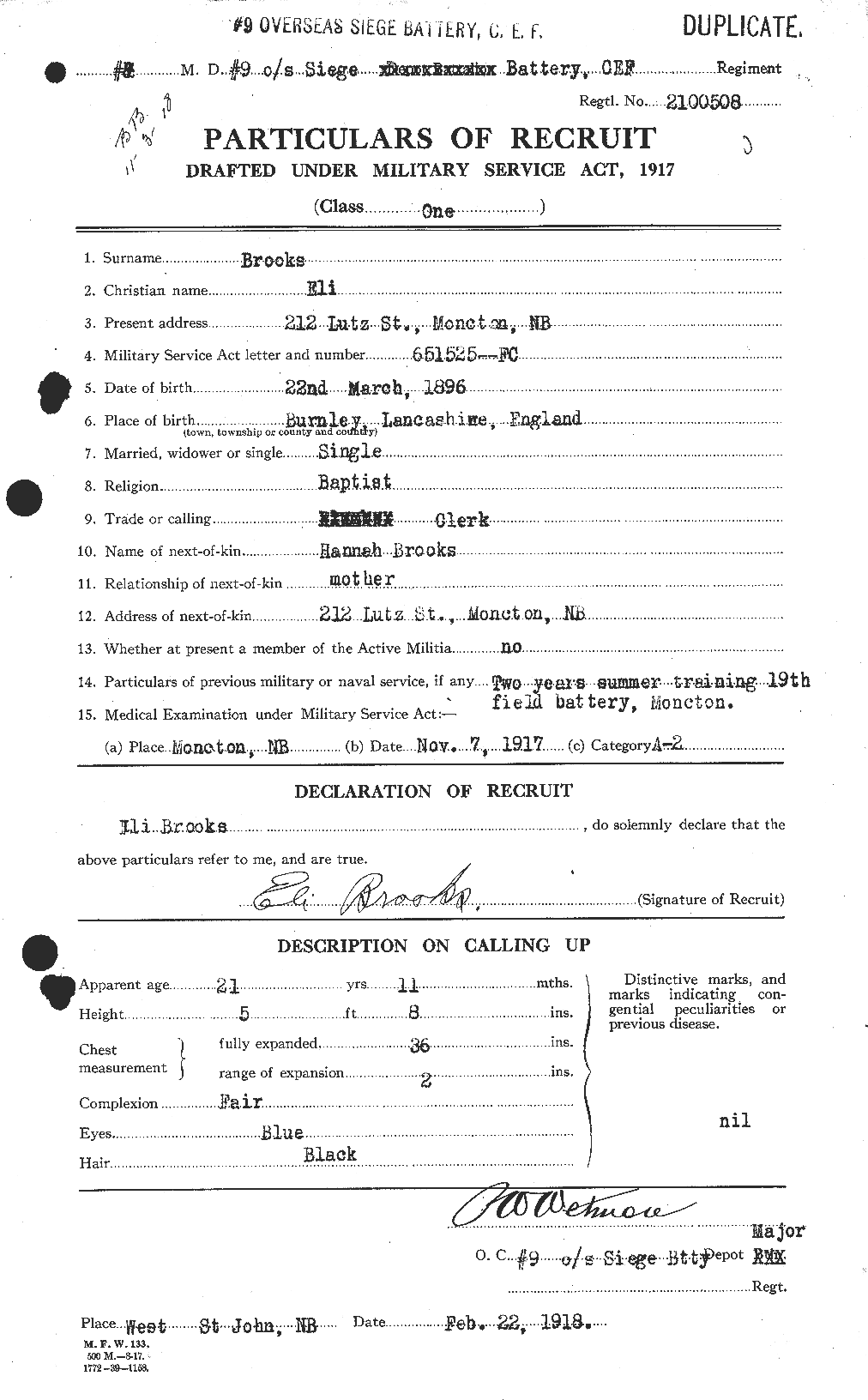 Personnel Records of the First World War - CEF 261585a