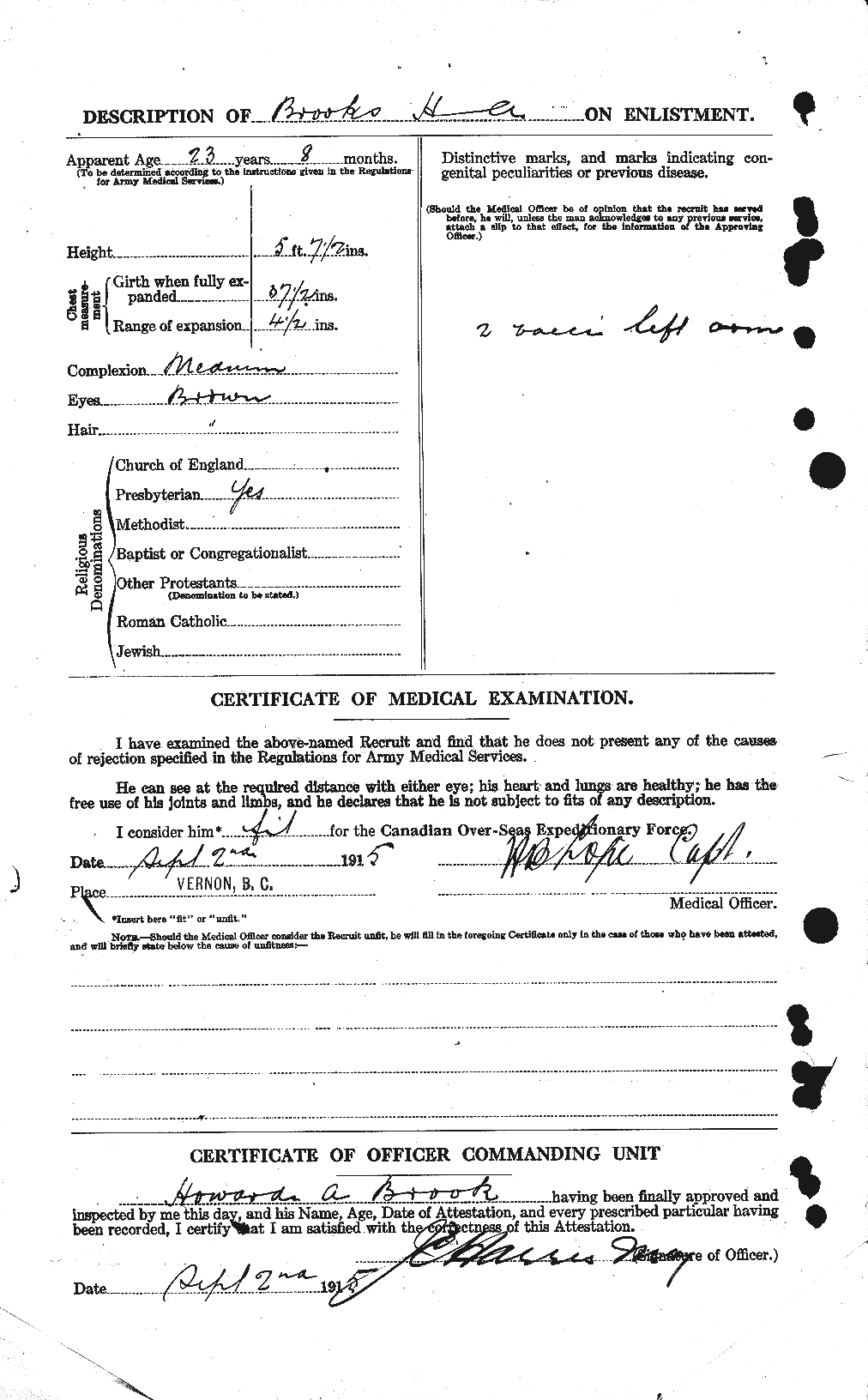 Dossiers du Personnel de la Première Guerre mondiale - CEC 261716b