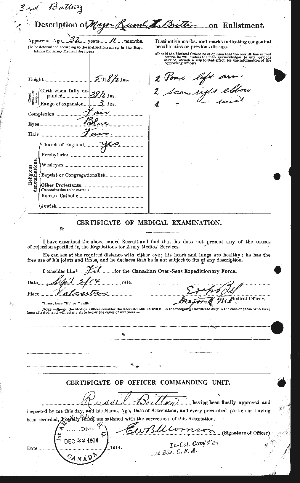 Personnel Records of the First World War - CEF 261959b