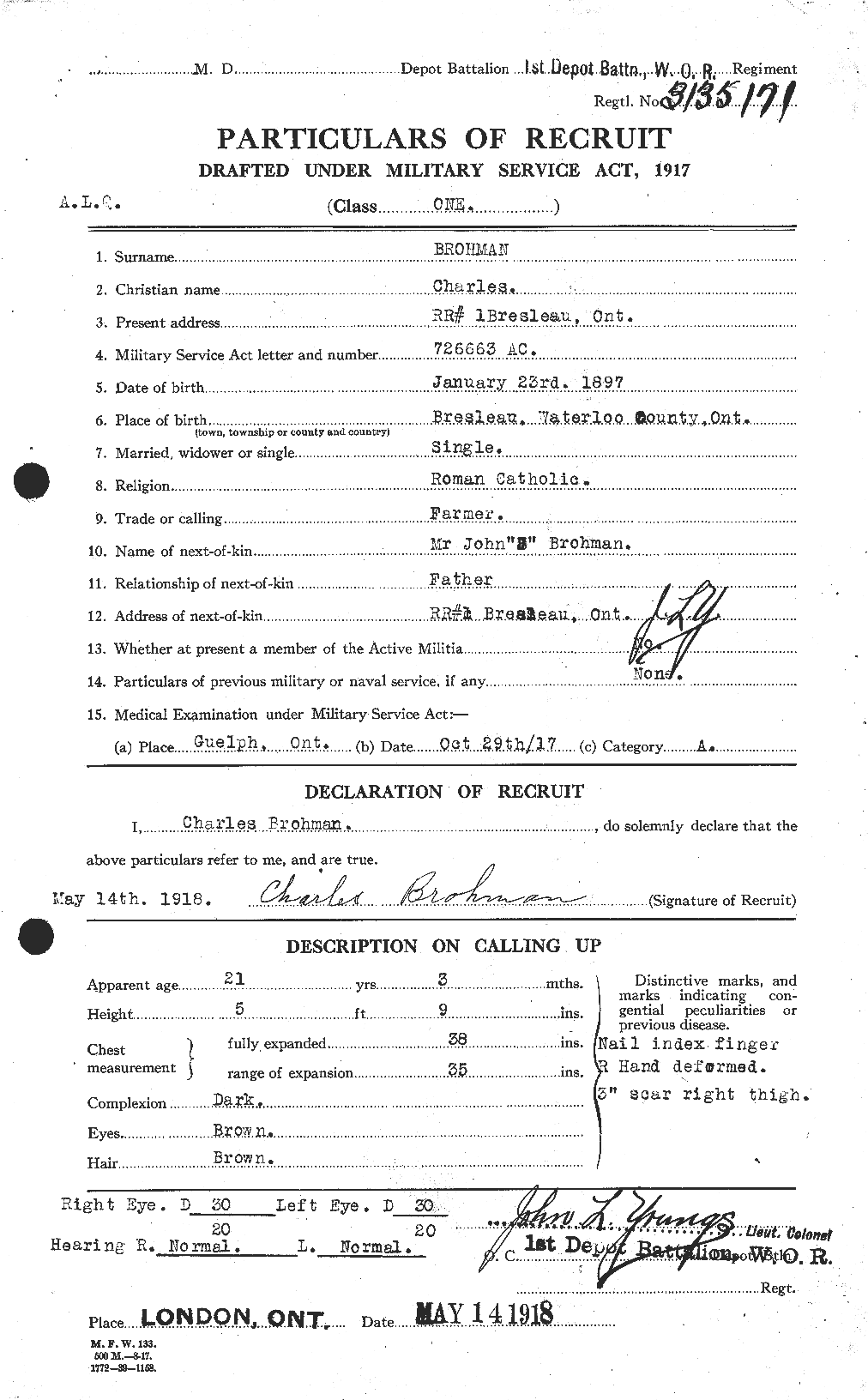 Personnel Records of the First World War - CEF 262089a