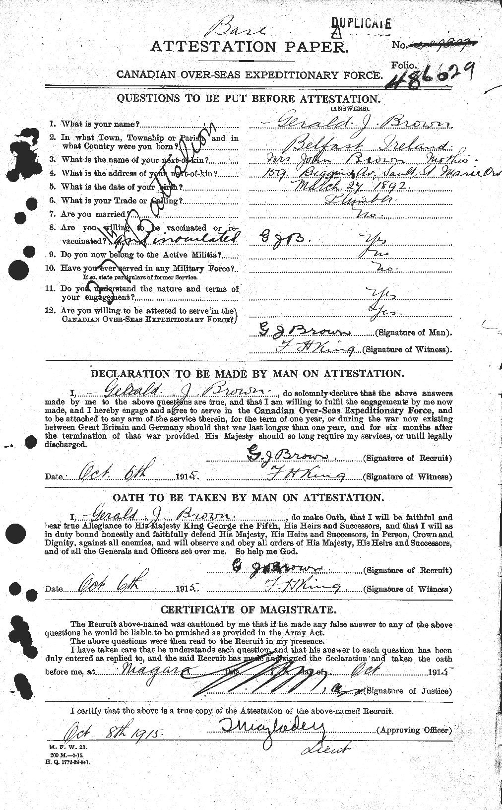 Personnel Records of the First World War - CEF 262605a