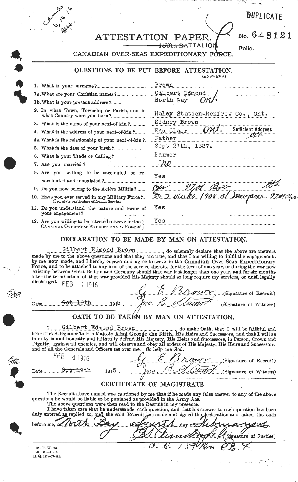 Personnel Records of the First World War - CEF 262614a