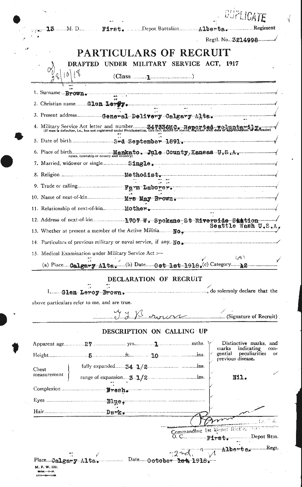 Personnel Records of the First World War - CEF 262616a