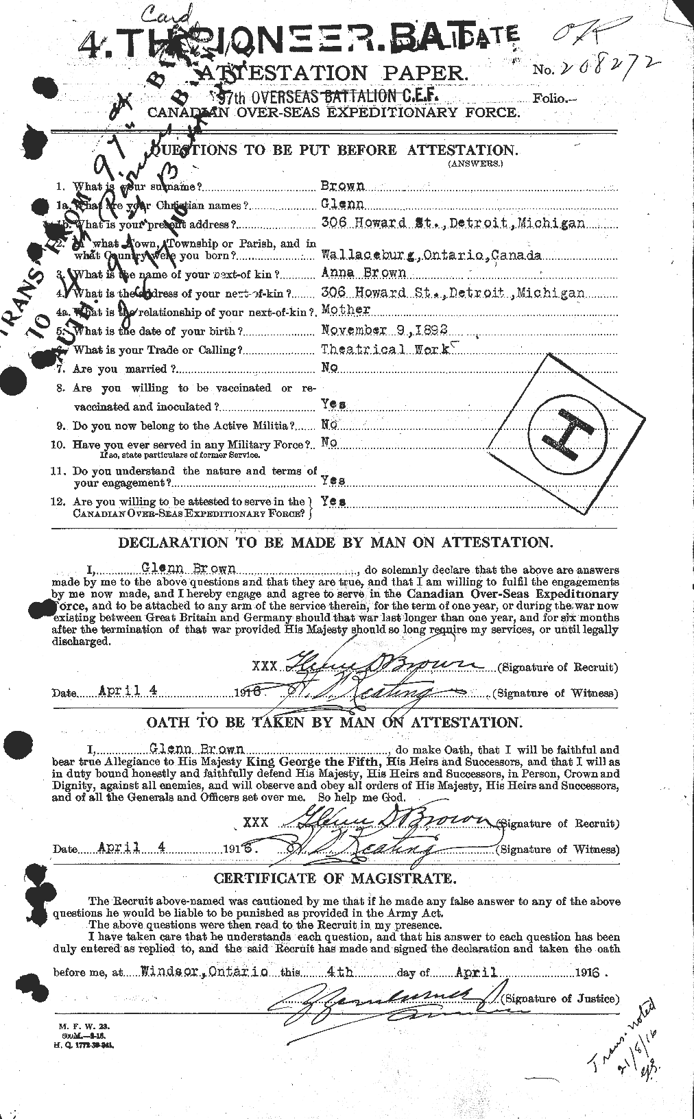 Personnel Records of the First World War - CEF 262617a