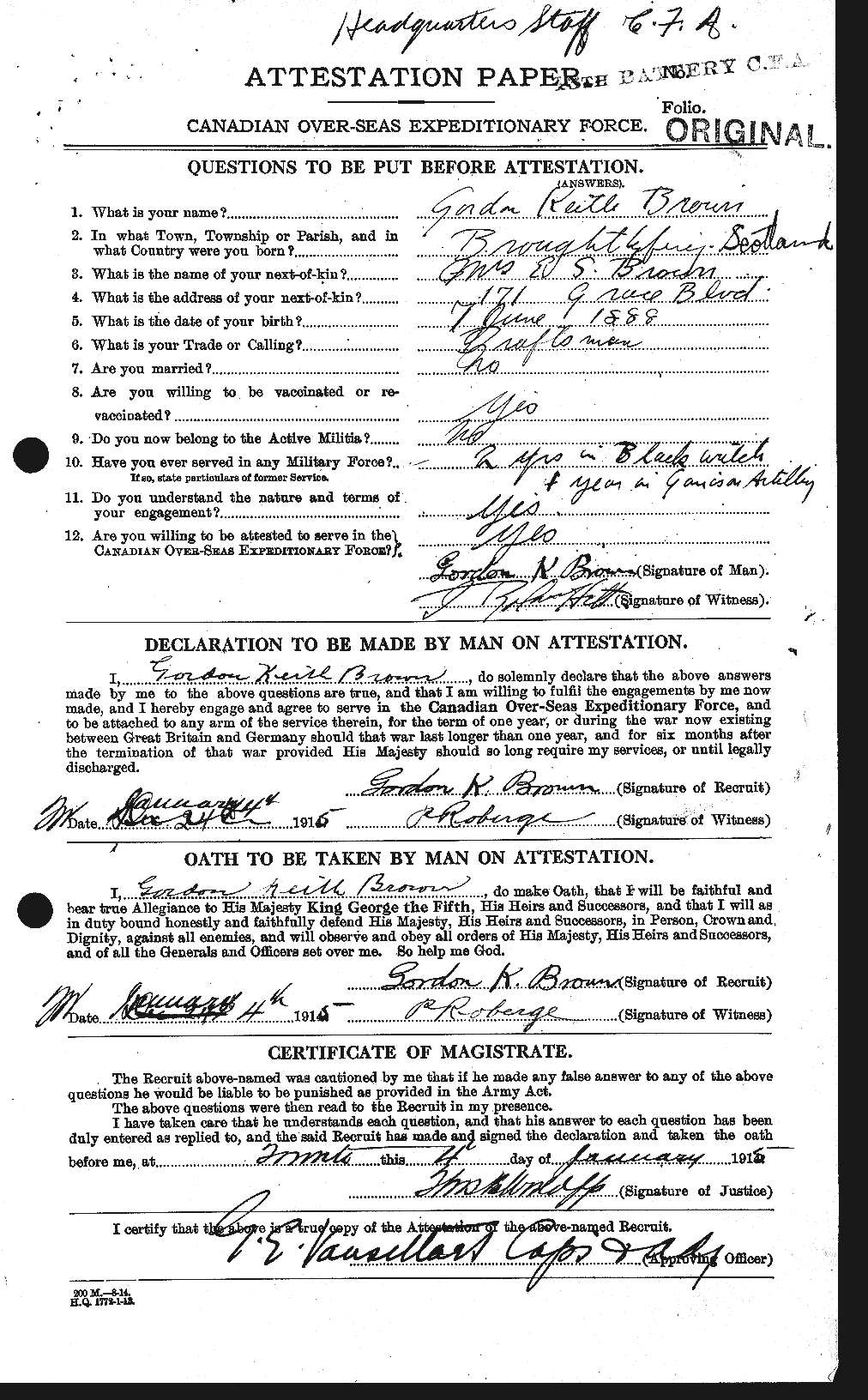 Personnel Records of the First World War - CEF 262637a