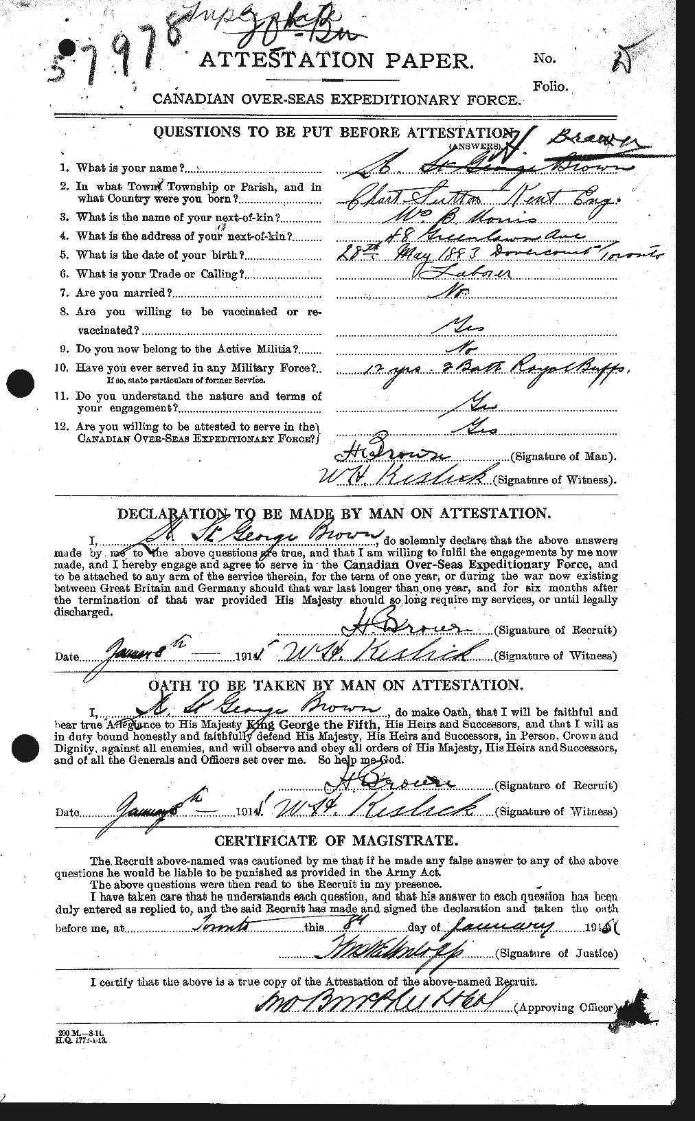 Personnel Records of the First World War - CEF 262662a
