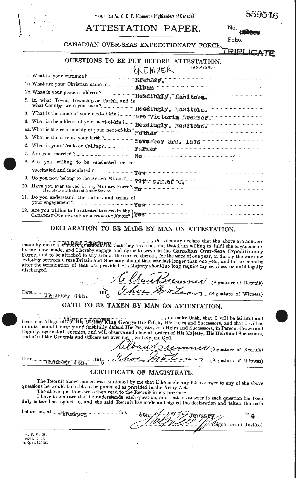 Personnel Records of the First World War - CEF 263655a