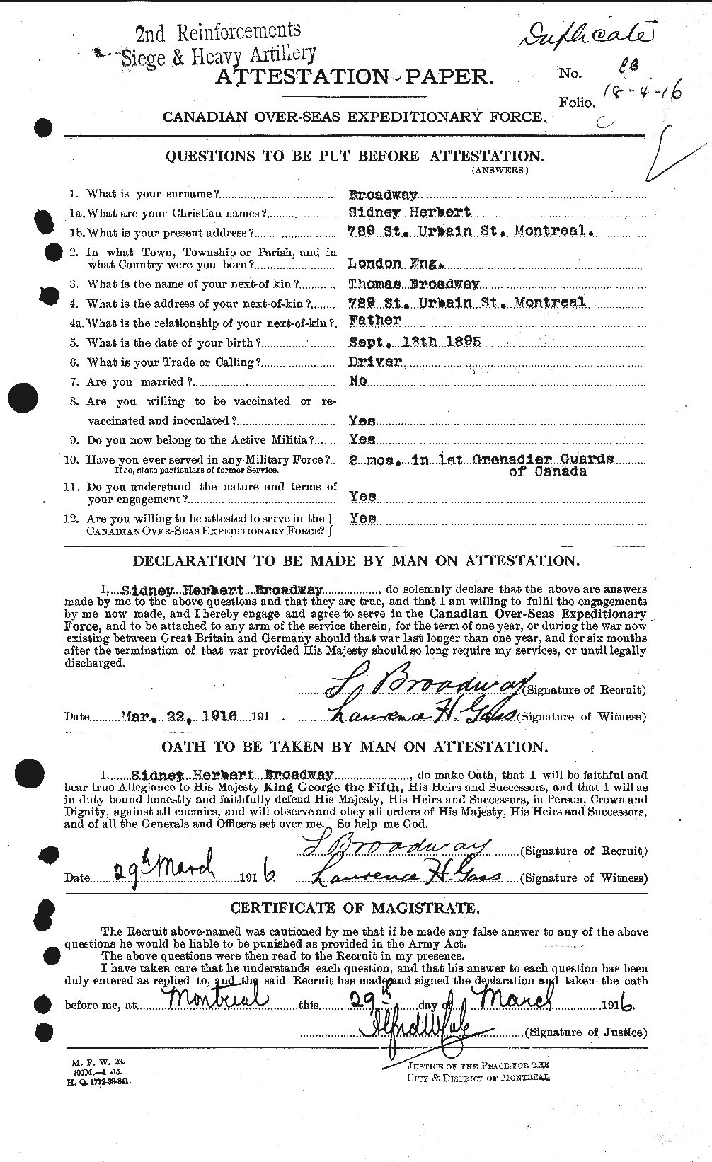 Personnel Records of the First World War - CEF 263826a