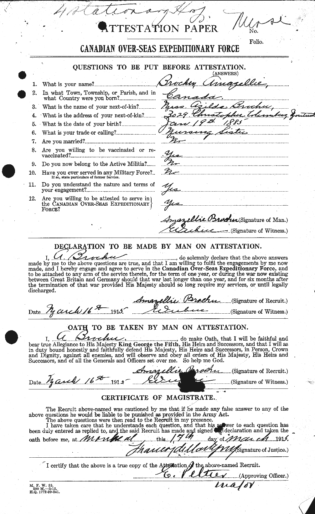 Personnel Records of the First World War - CEF 263856a