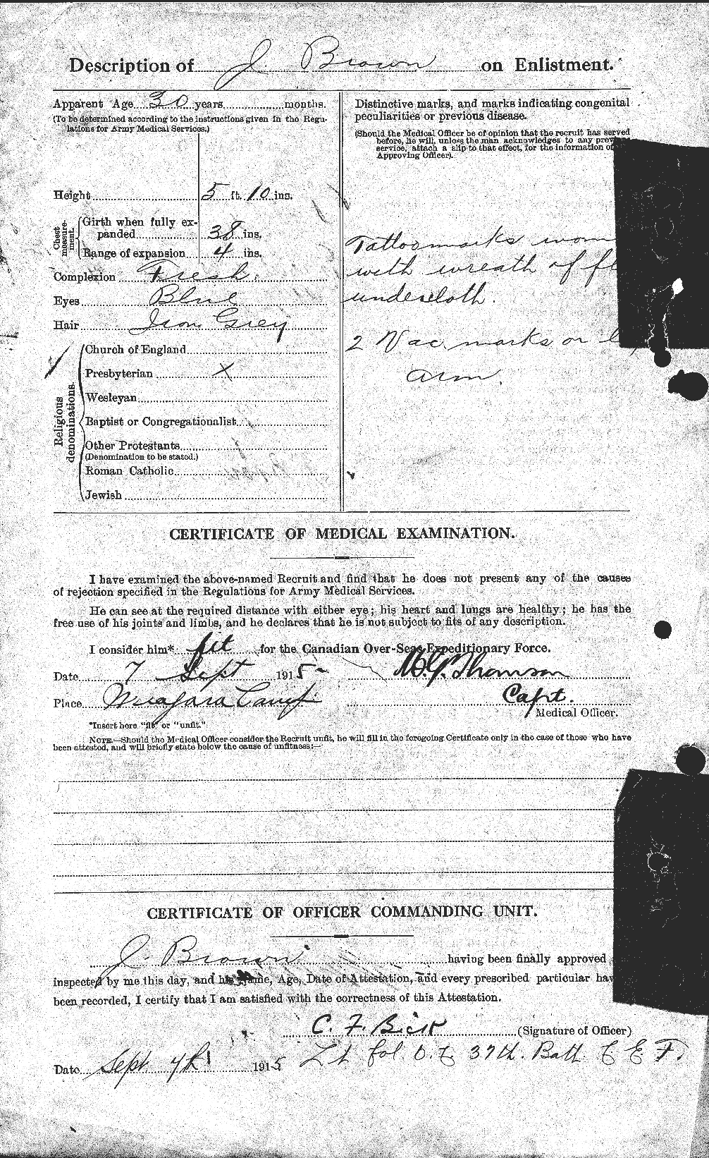 Personnel Records of the First World War - CEF 263874b