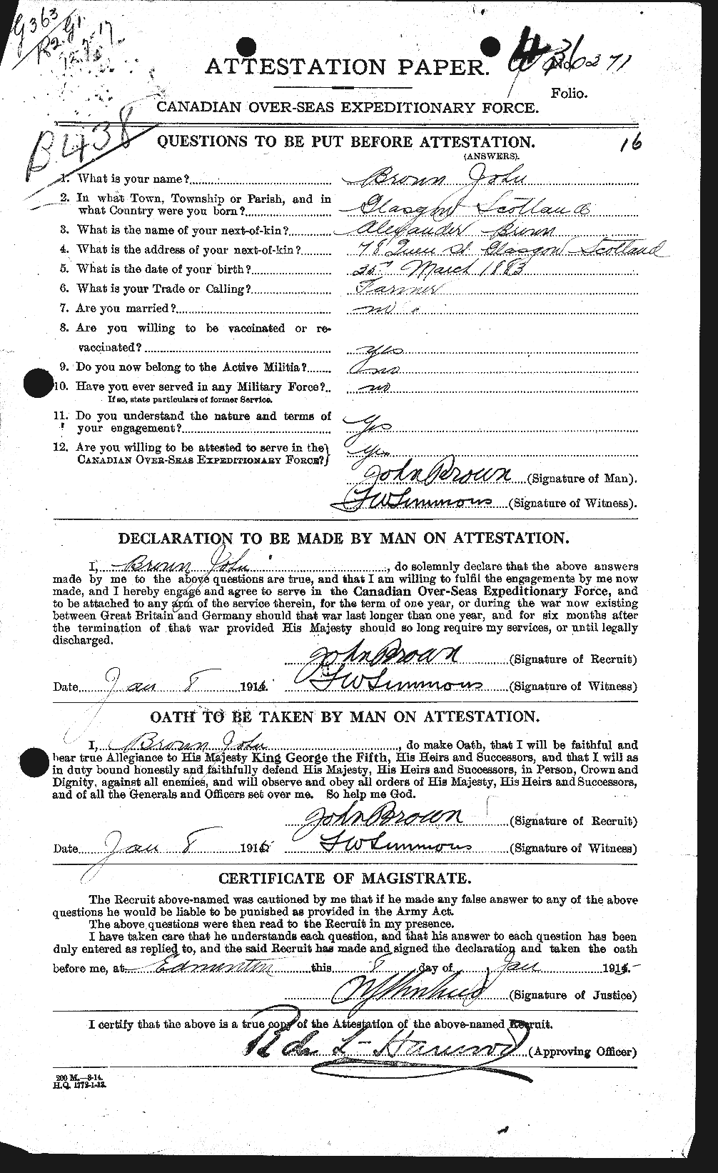 Personnel Records of the First World War - CEF 263883a