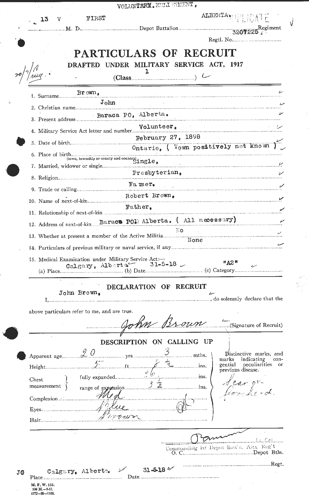 Personnel Records of the First World War - CEF 263884a