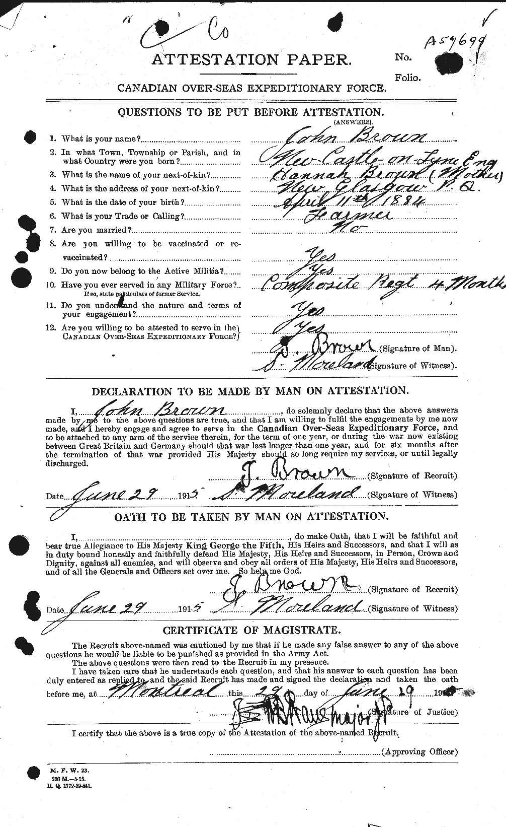 Personnel Records of the First World War - CEF 263886a