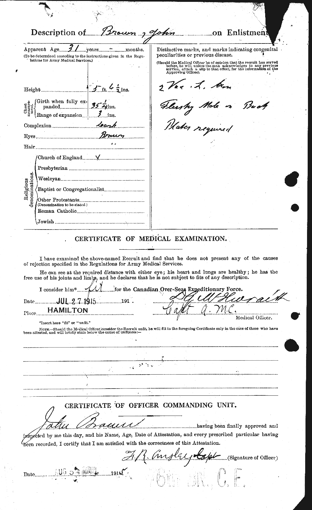 Personnel Records of the First World War - CEF 263887b