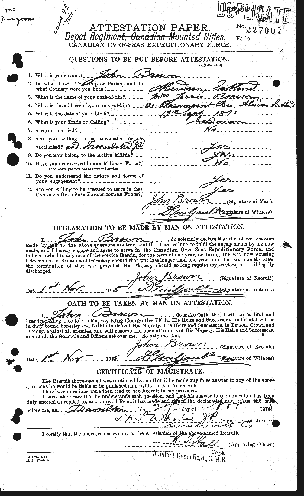 Personnel Records of the First World War - CEF 263893a