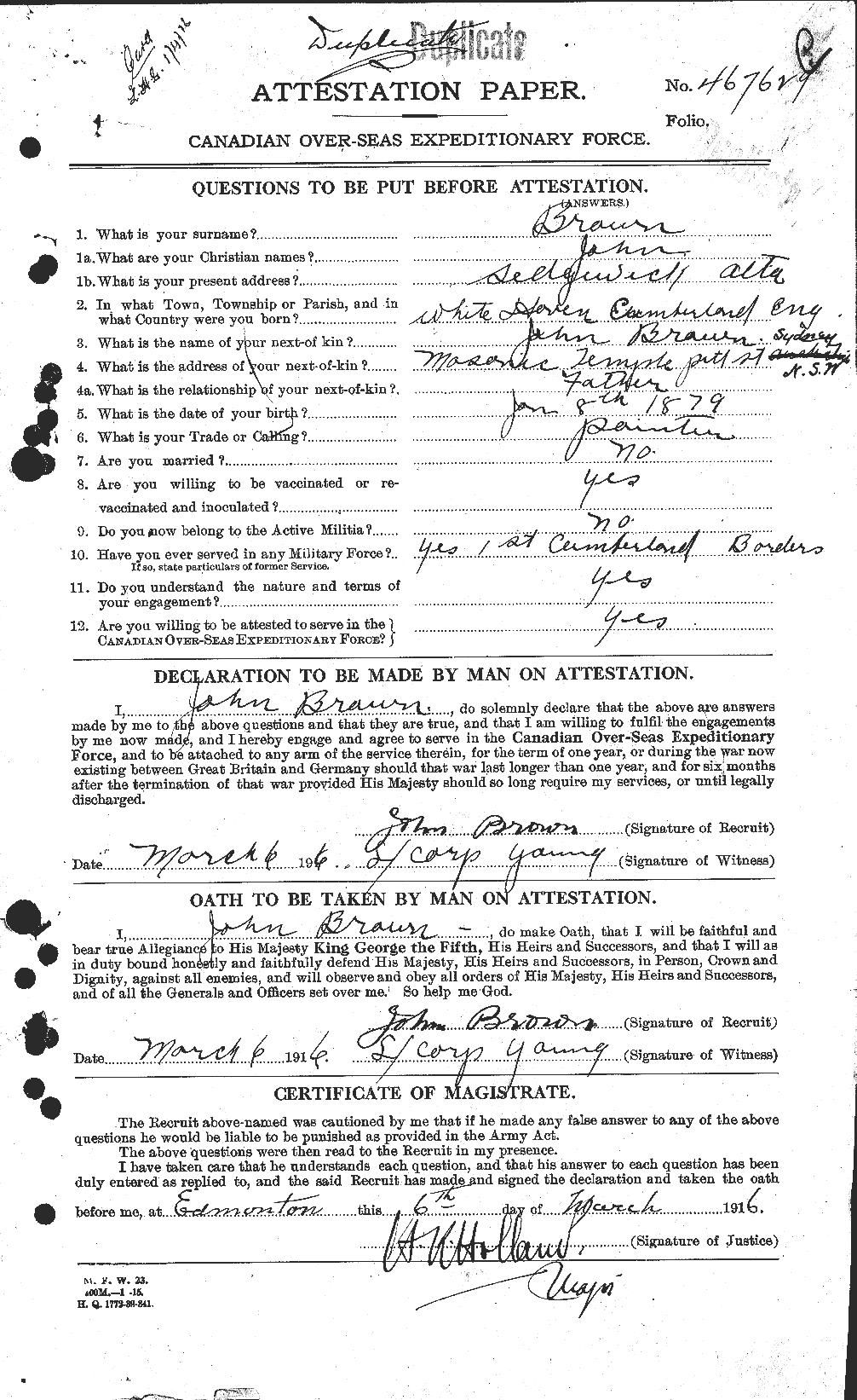 Personnel Records of the First World War - CEF 263897a