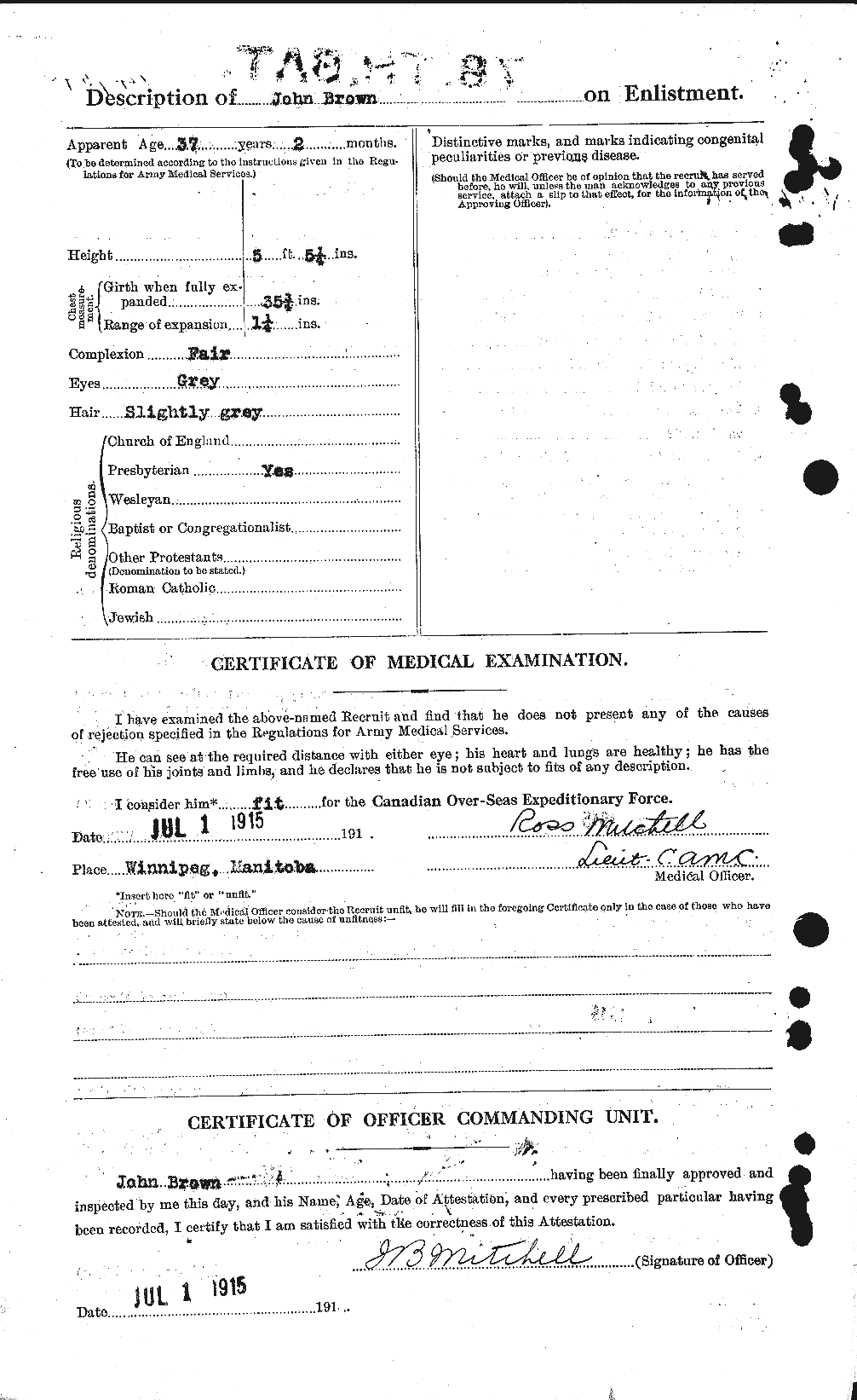 Personnel Records of the First World War - CEF 263919b