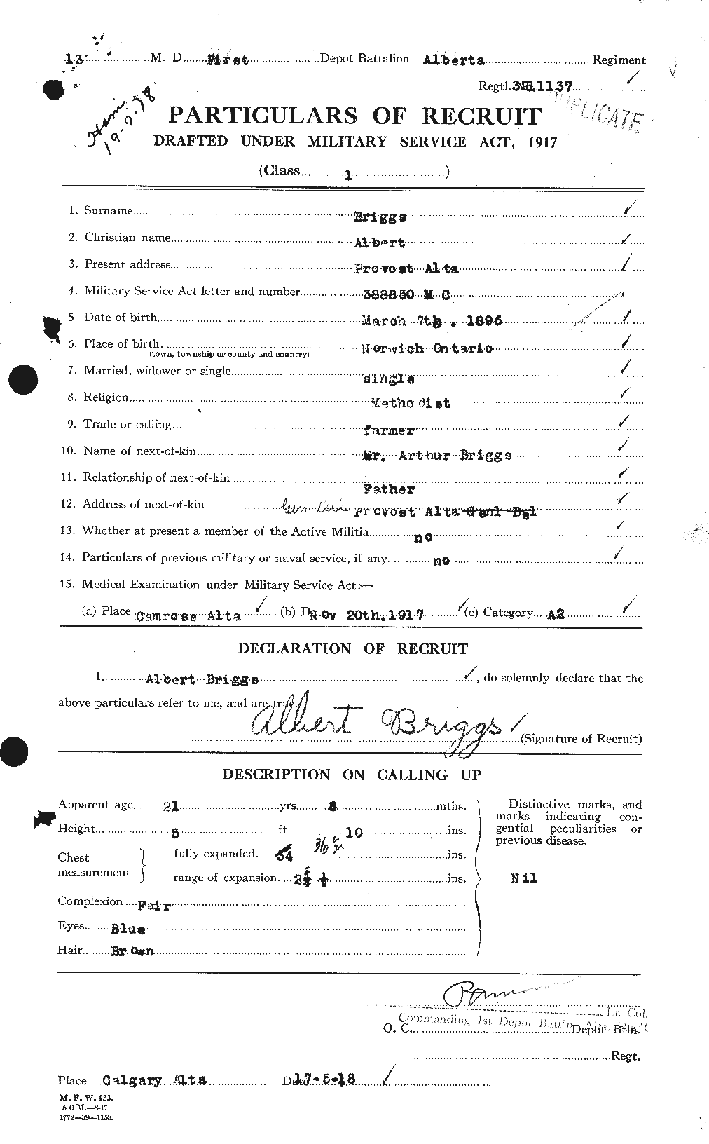 Personnel Records of the First World War - CEF 263954a