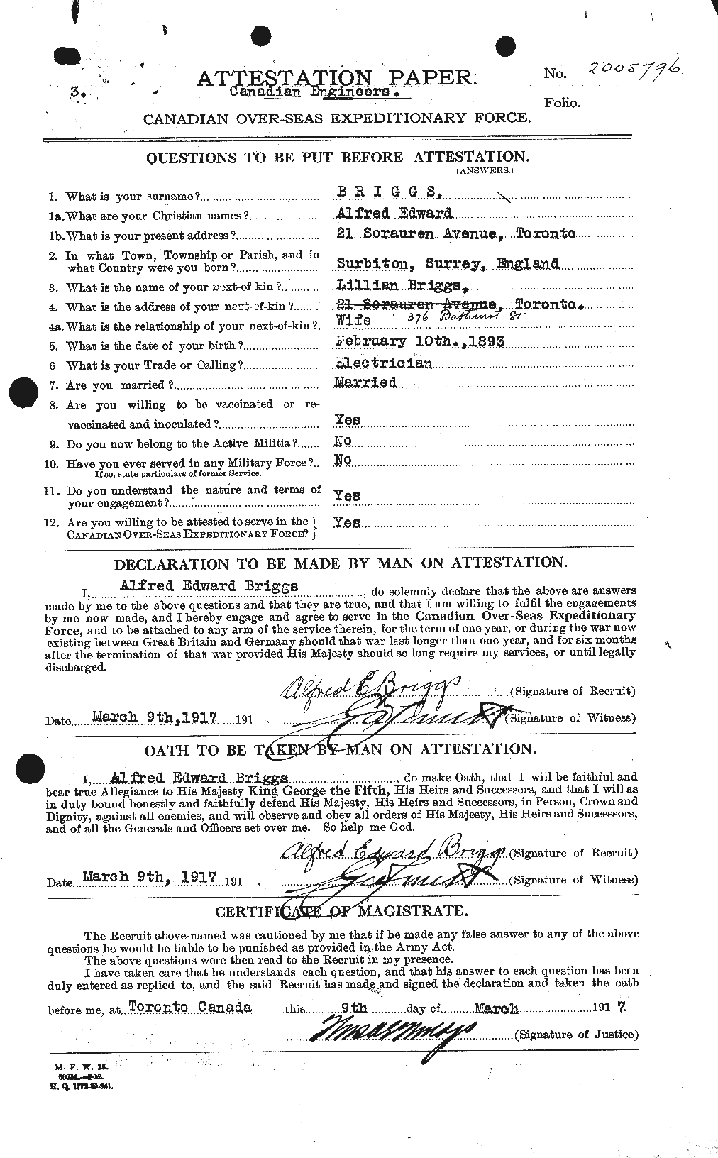 Personnel Records of the First World War - CEF 263960a
