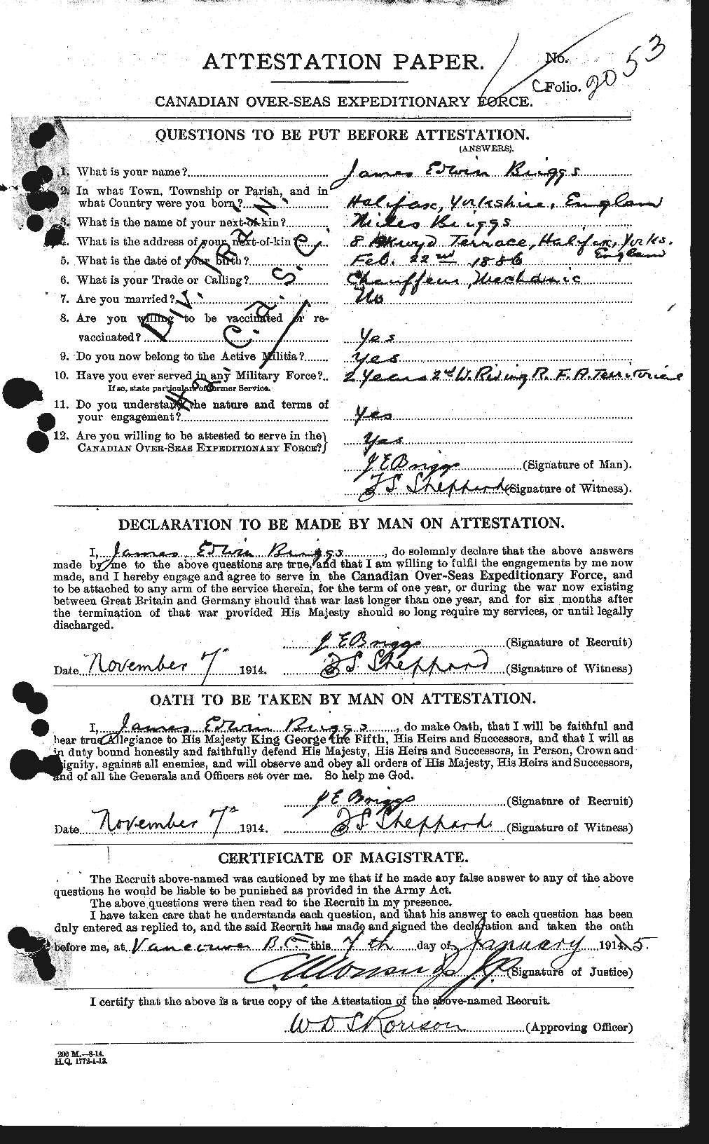 Personnel Records of the First World War - CEF 264040a