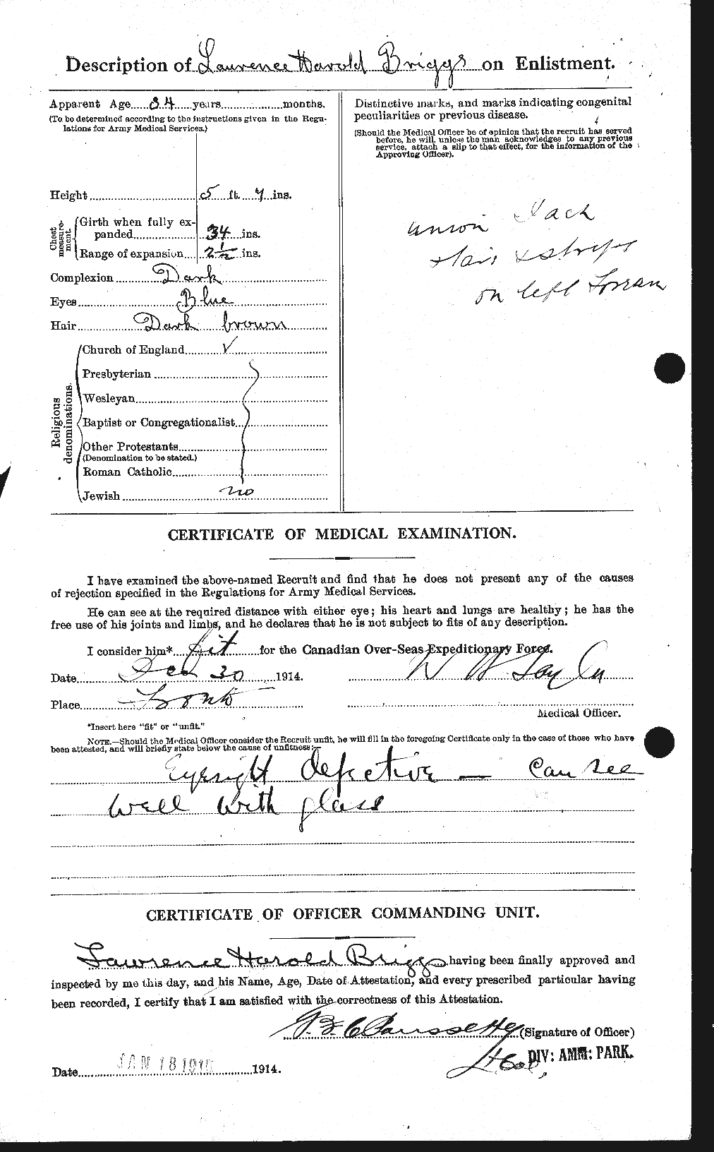 Personnel Records of the First World War - CEF 264070b