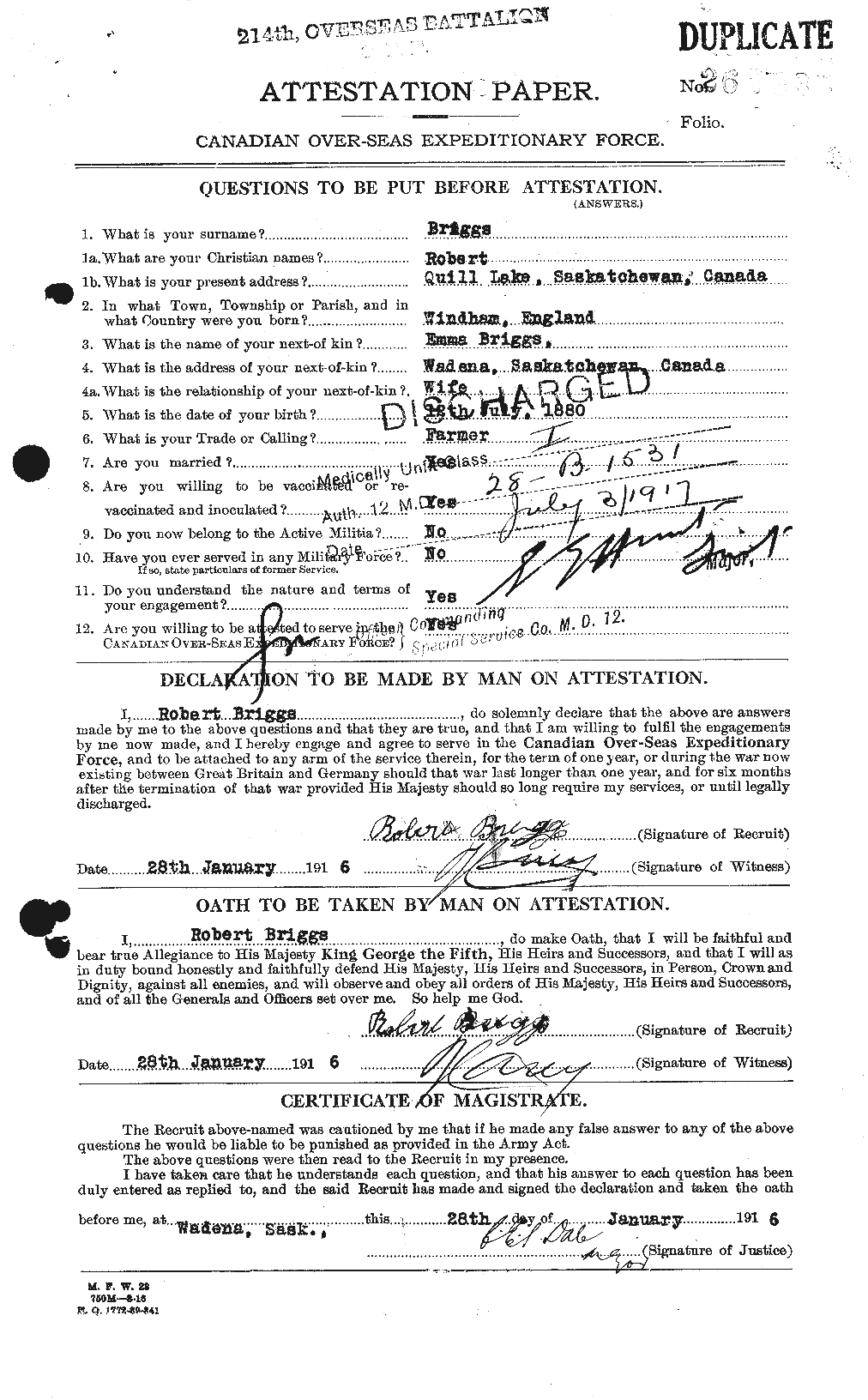 Personnel Records of the First World War - CEF 264089a