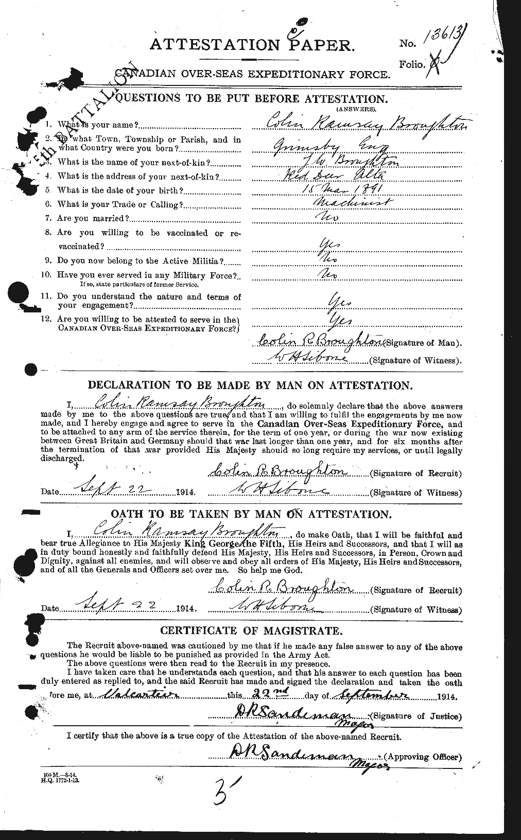 Personnel Records of the First World War - CEF 264515a