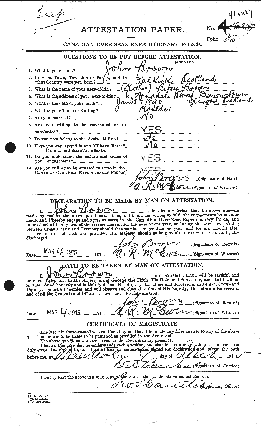 Personnel Records of the First World War - CEF 264524a