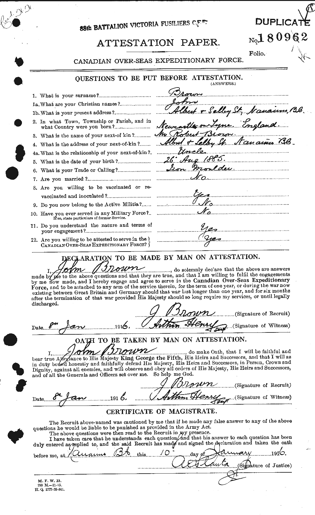 Personnel Records of the First World War - CEF 264526a