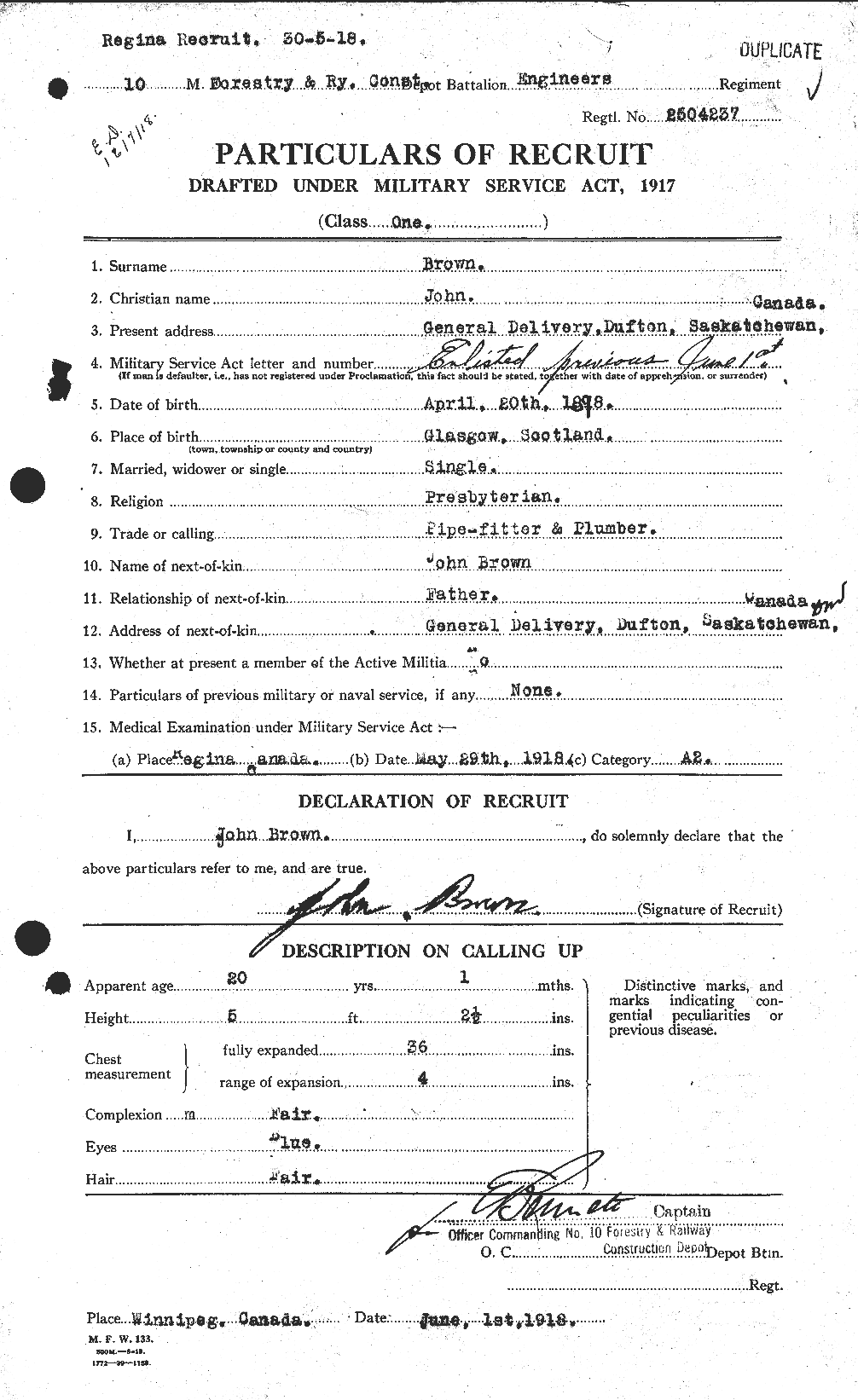 Personnel Records of the First World War - CEF 264546a