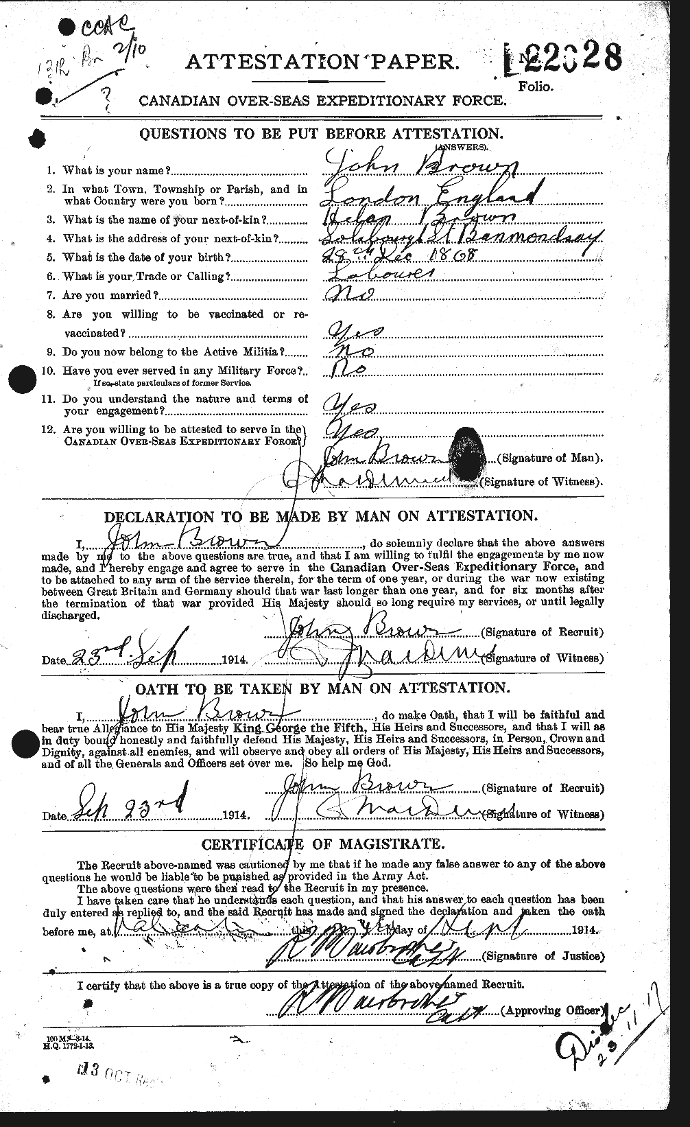 Personnel Records of the First World War - CEF 264547a