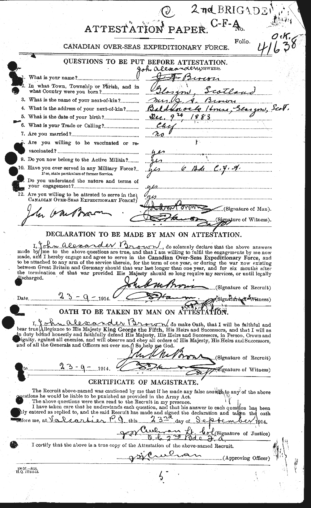 Personnel Records of the First World War - CEF 264560a