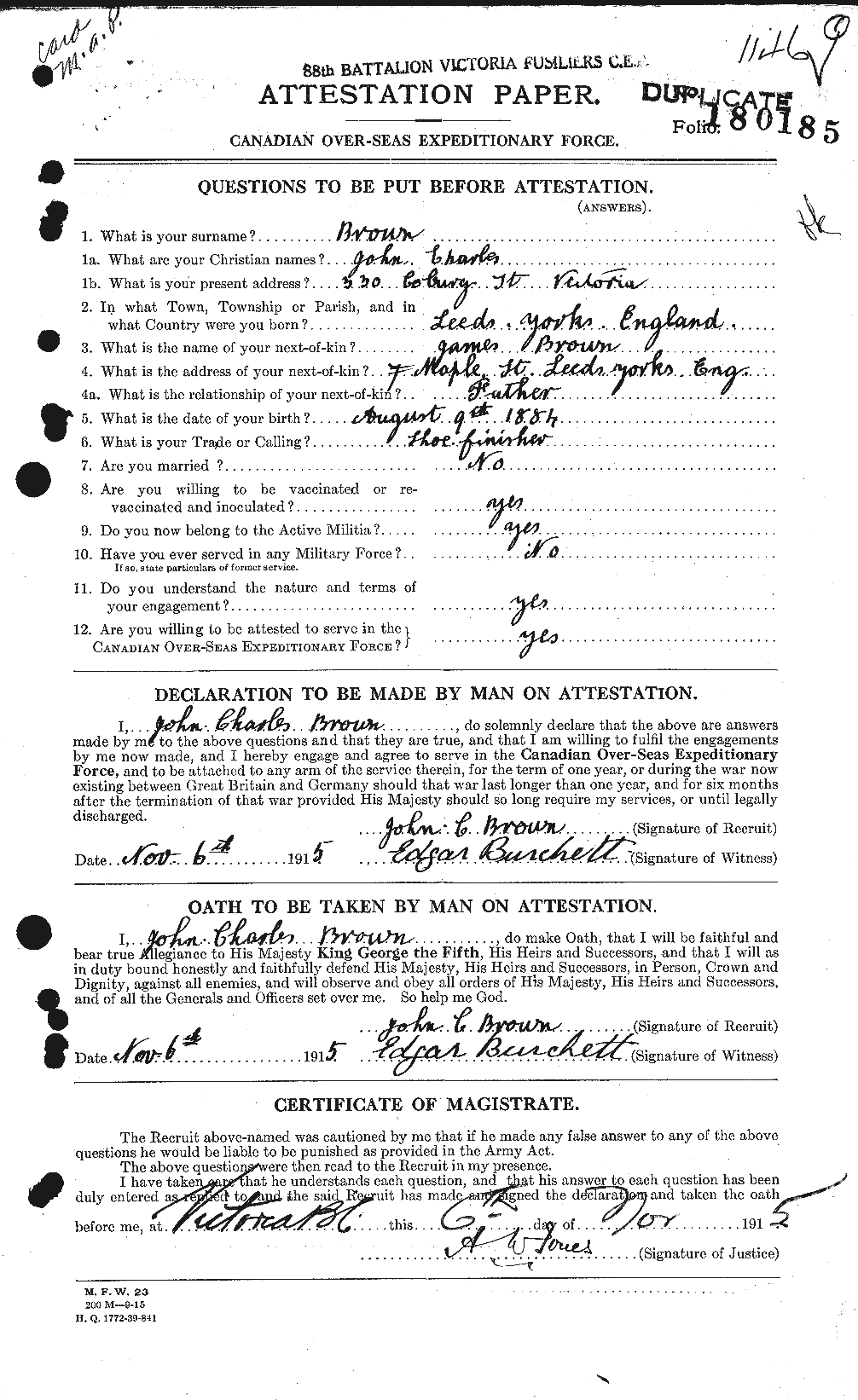 Personnel Records of the First World War - CEF 264577a