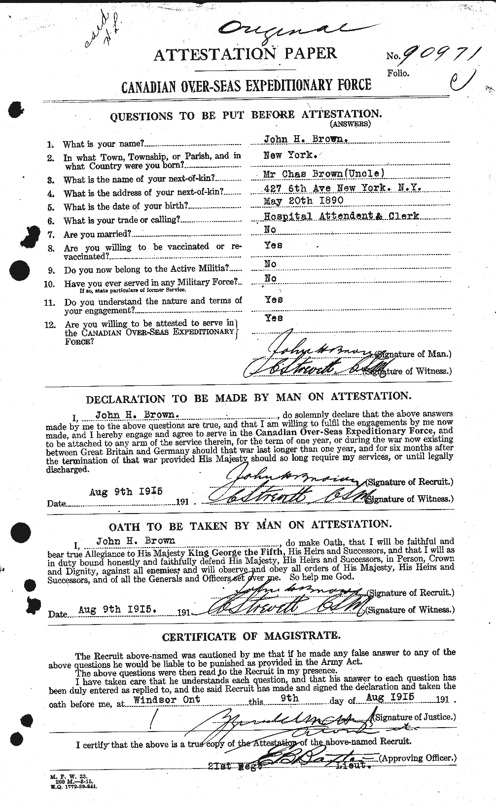 Personnel Records of the First World War - CEF 264603a