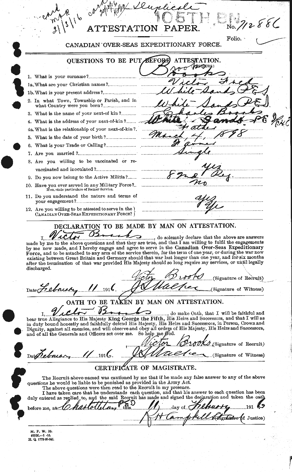 Personnel Records of the First World War - CEF 264714a