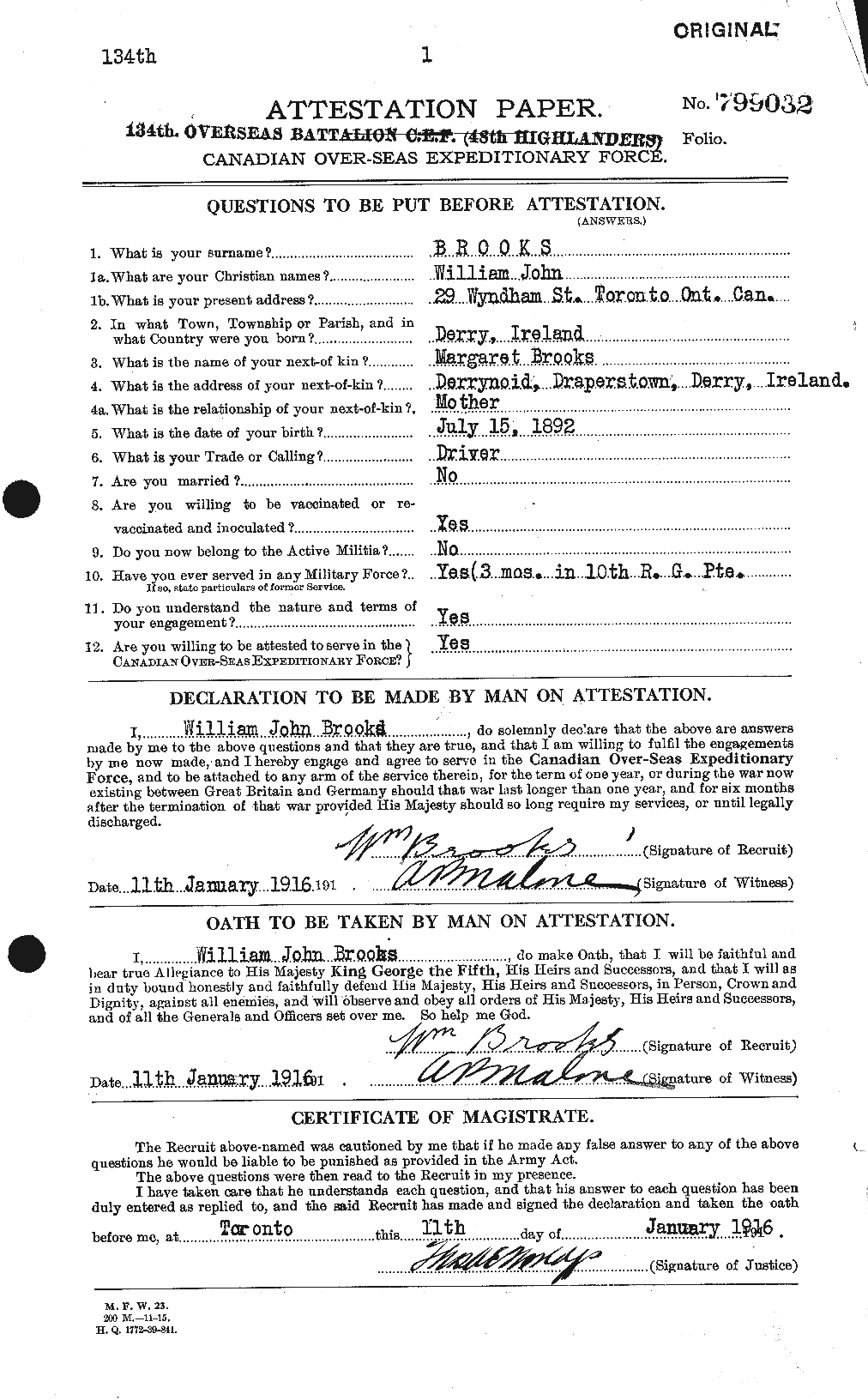 Personnel Records of the First World War - CEF 264757a