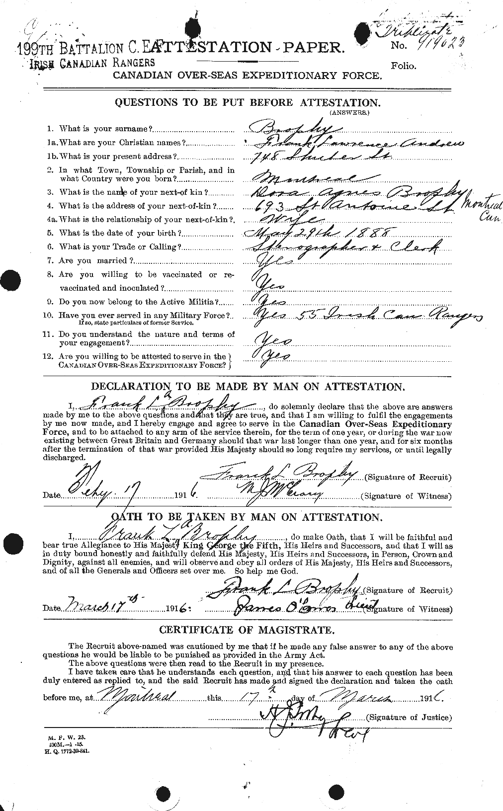 Personnel Records of the First World War - CEF 264862a