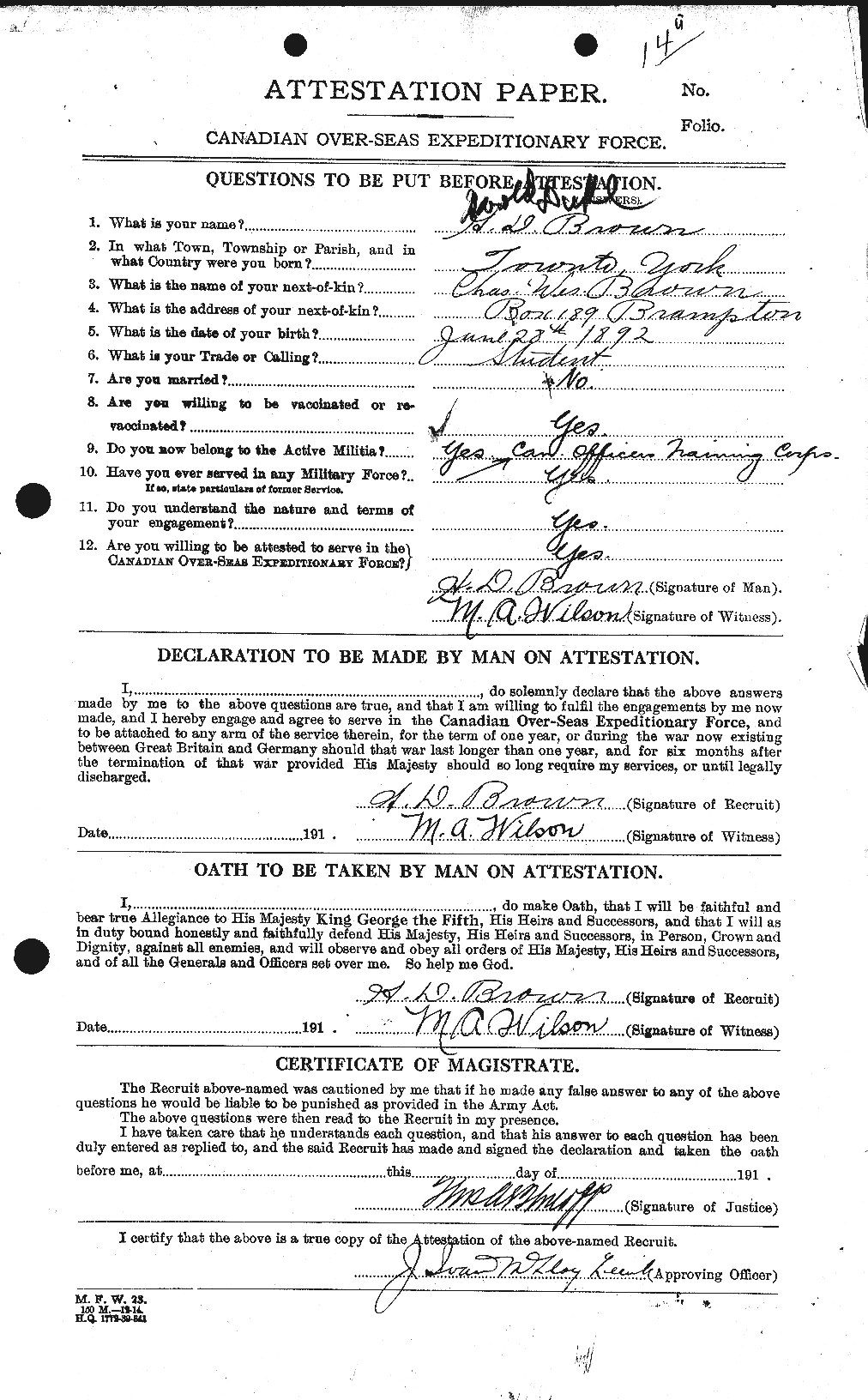 Personnel Records of the First World War - CEF 265353a