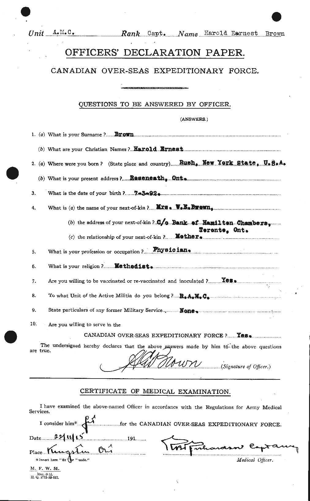 Personnel Records of the First World War - CEF 265357a